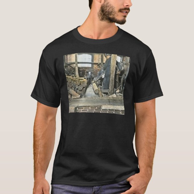 Sawmill Workers Magic Lantern Slide 2 T-Shirt (Front)