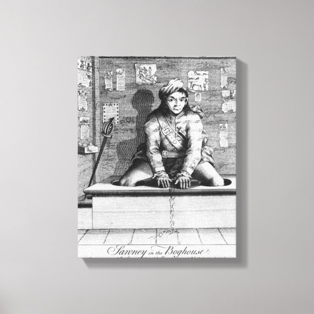 Sawney in the Boghouse, 1745 Canvas Print (Front)