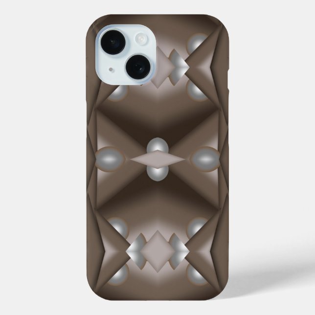 Sawtooth Edged Concentric Earth Tone Ombre Art Case-Mate iPhone Case (Back)