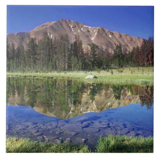 Sawtooth Mountains reflected in Fourth of July Tile (Front)