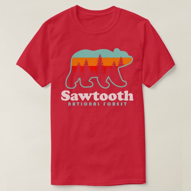 Sawtooth National Forest Camping Idaho Hiking TShi T-Shirt (Design Front)