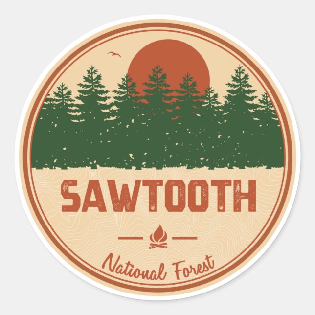 Sawtooth National Forest Classic Round Sticker (Front)