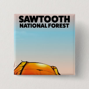 Sawtooth National Forest Travel poster 15 Cm Square Badge