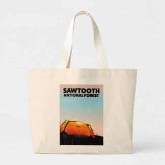 Sawtooth National Forest Travel poster Large Tote Bag
