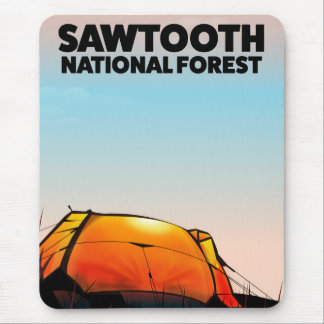 Sawtooth National Forest Travel poster Mouse Mat