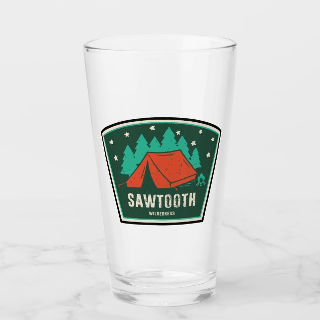 Sawtooth Wilderness Idaho Camping Glass (Front)