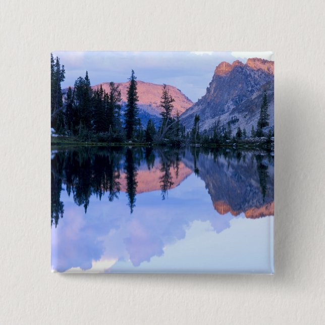 Sawtooth Wilderness, Idaho. USA. Cumulus 15 Cm Square Badge (Front)