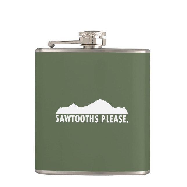 Sawtooths Please Hip Flask (Front)