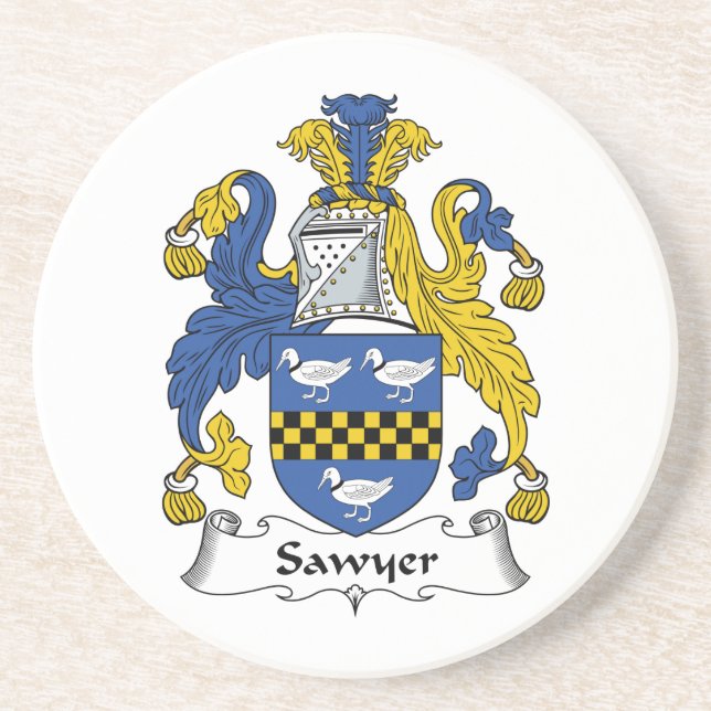 Sawyer Family Crest Coaster (Front)