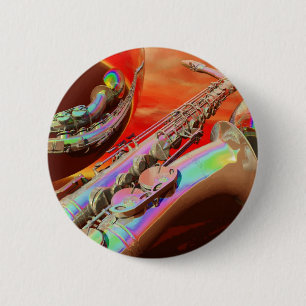 Saxaphone By Lenny 6 Cm Round Badge