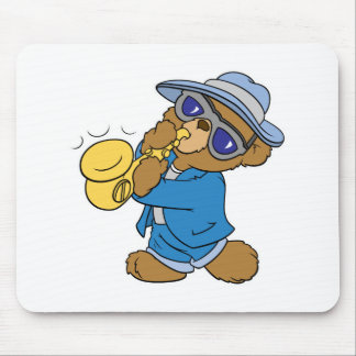 Saxaphone Jazz Blues Bear Mouse Mat