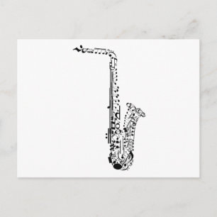 Saxaphone Notes Postcard