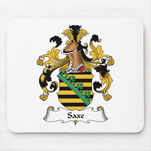 Saxe Family Crest Mouse Mat (Front)