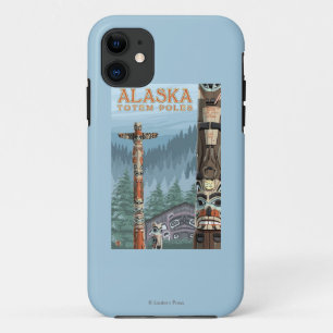 Saxman Totem Village Vintage Travel Poster iPhone 11 Case