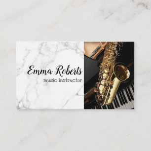 Saxofone Music Instructor Business Card