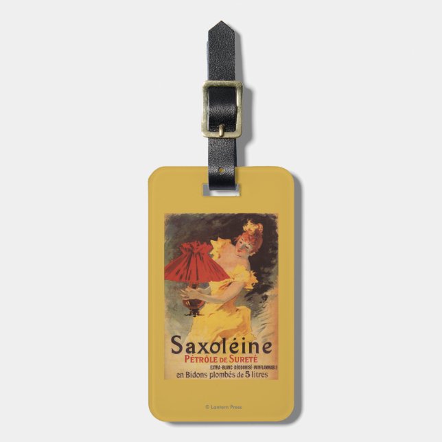 Saxoleine Lamp Oil Red Lampshade Luggage Tag (Front Vertical)