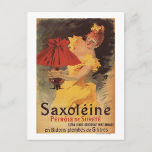 Saxoleine Lamp Oil Red Lampshade Postcard
