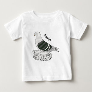 Saxon Shield pigeon bird cartoon illustration  Baby T-Shirt
