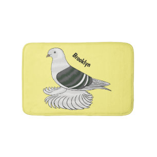 Saxon Shield pigeon bird cartoon illustration Bath Mat