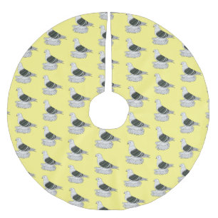 Saxon Shield pigeon bird cartoon illustration Brushed Polyester Tree Skirt