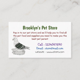 Saxon Shield pigeon bird cartoon illustration Business Card