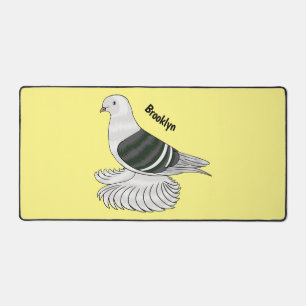 Saxon Shield pigeon bird cartoon illustration Desk Mat