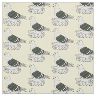 Saxon Shield pigeon bird cartoon illustration Fabric