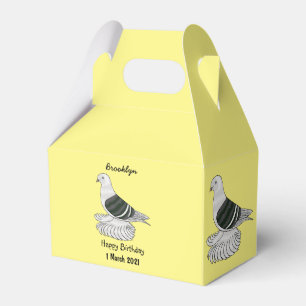 Saxon Shield pigeon bird cartoon illustration Favour Box