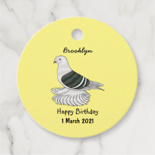 Saxon Shield pigeon bird cartoon illustration Favour Tags