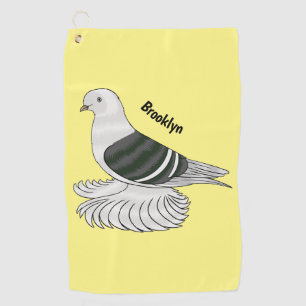 Saxon Shield pigeon bird cartoon illustration Golf Towel