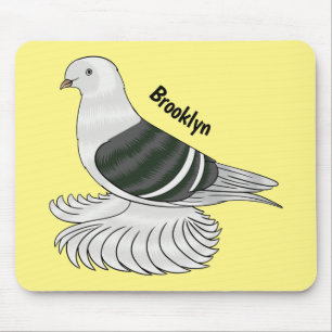 Saxon Shield pigeon bird cartoon illustration Mouse Mat