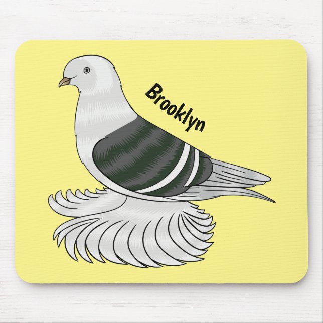 Saxon Shield pigeon bird cartoon illustration Mouse Mat (Front)