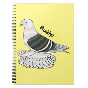 Saxon Shield pigeon bird cartoon illustration Notebook