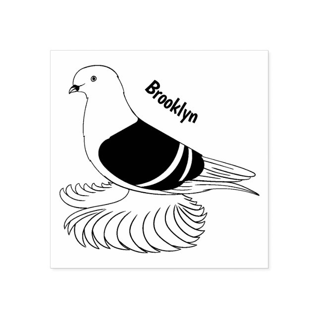 Saxon Shield pigeon bird cartoon illustration Rubber Stamp (Imprint)