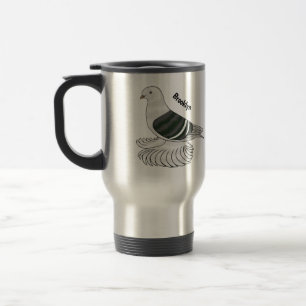 Saxon Shield pigeon bird cartoon illustration Travel Mug