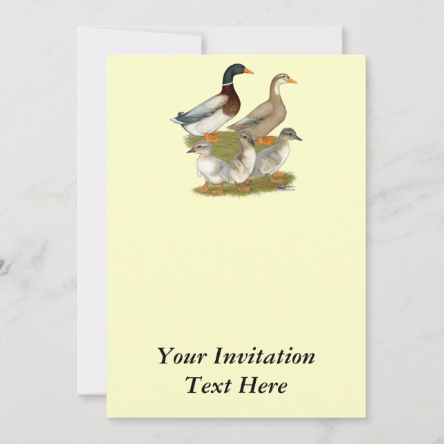 Saxony Duck Family Invitation (Front)