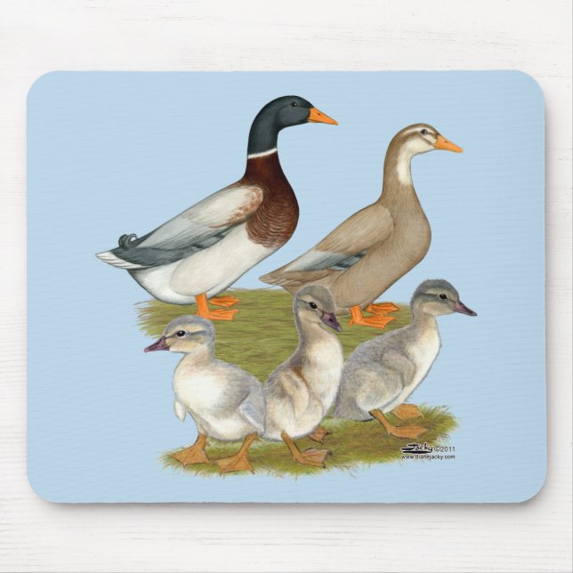 Saxony Duck Family Mouse Mat (Front)