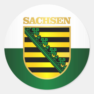 Saxony (Sachsen) COA Classic Round Sticker