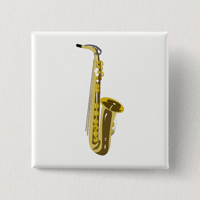 Saxophone 15 Cm Square Badge (Front)