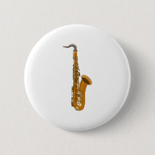 Saxophone 6 Cm Round Badge