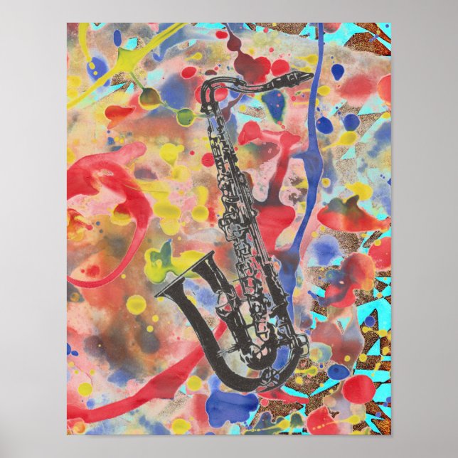 Saxophone Abstract Poster (Front)