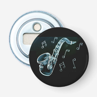 Saxophone And Music Notes Bottle Opener