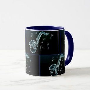 Saxophone And Music Notes  Mug