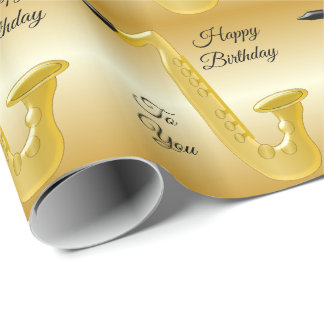 Saxophone Birthday Wrapping Paper