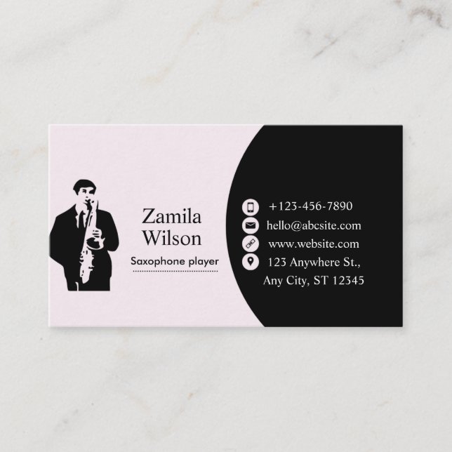 Saxophone Business Card (Front)