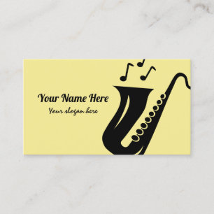 Saxophone business card template for musician