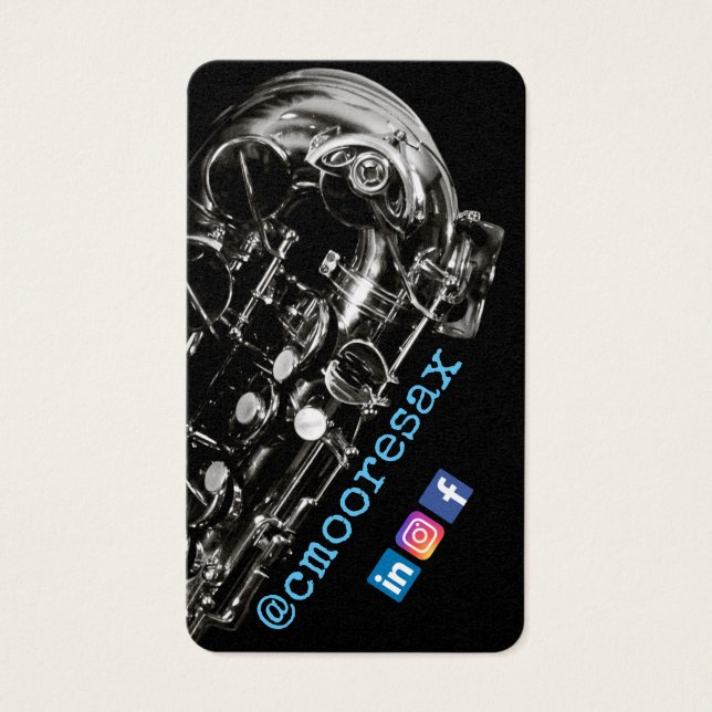 Saxophone business cards (Front)