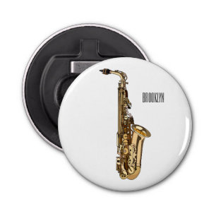 Saxophone cartoon illustration bottle opener