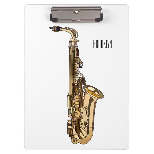 Saxophone cartoon illustration clipboard (Front)