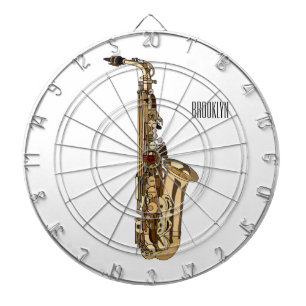 Saxophone cartoon illustration dartboard